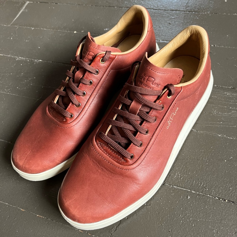 Adidas Adipure Sp Golf Shoes Brown Leather Size 9 Men… Gem